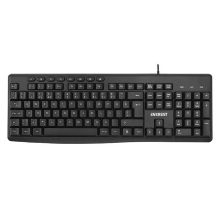 Q EVEREST KB-619 SIYAH GRI USB 2MT BAKIR KABLOLU MULTIMEDYA KLAVYE