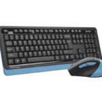 Q A4 TECH FG1035 2.4G SIYAH MAVI KABLOSUZ  MULTIMEDYA KLAVYE 2000DPI MOUSE SET