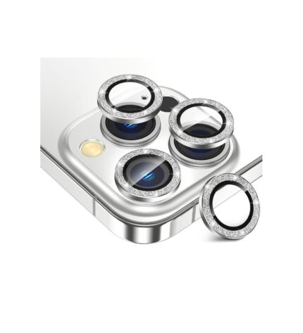 iPhone 16 Pro / 16 Pro Max White Titanium Taşlı Kamera Lens Koruyucu