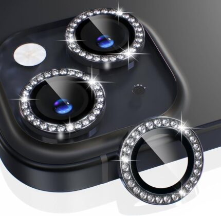 iPhone 14 / 14 Plus Siyah Taşlı Kamera Lens Koruyucu