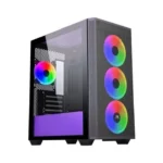 POWER BOOST PB-P2252BP USB 3.0 MESH RING ARGB FAN MIDTOWER ATX SİYAH-MOR KASA (PSU YOK)