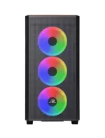 POWER BOOST PB-P2252BP USB 3.0 MESH RING ARGB FAN MIDTOWER ATX SİYAH-MOR KASA (PSU YOK) - Görsel 3